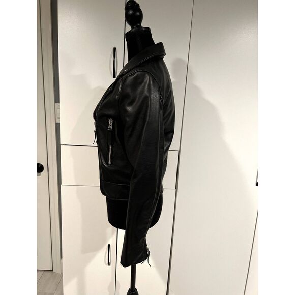 H&M faux leather moto riding jacket . size XS - Picture 3 of 12